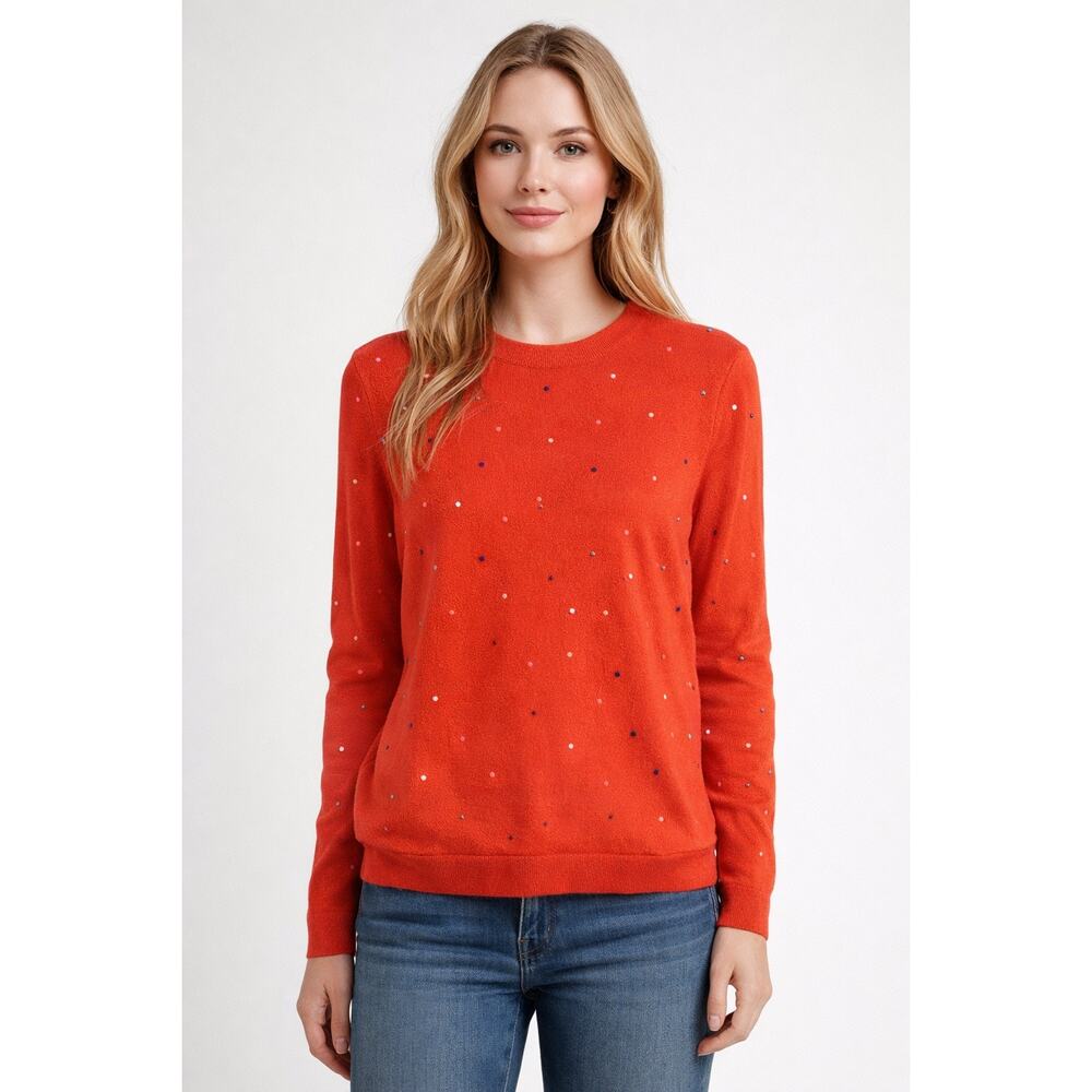 LK Bennett TK Jade Sweater Flamingo Orange Wool Cashmere Preppy NWT Women Medium